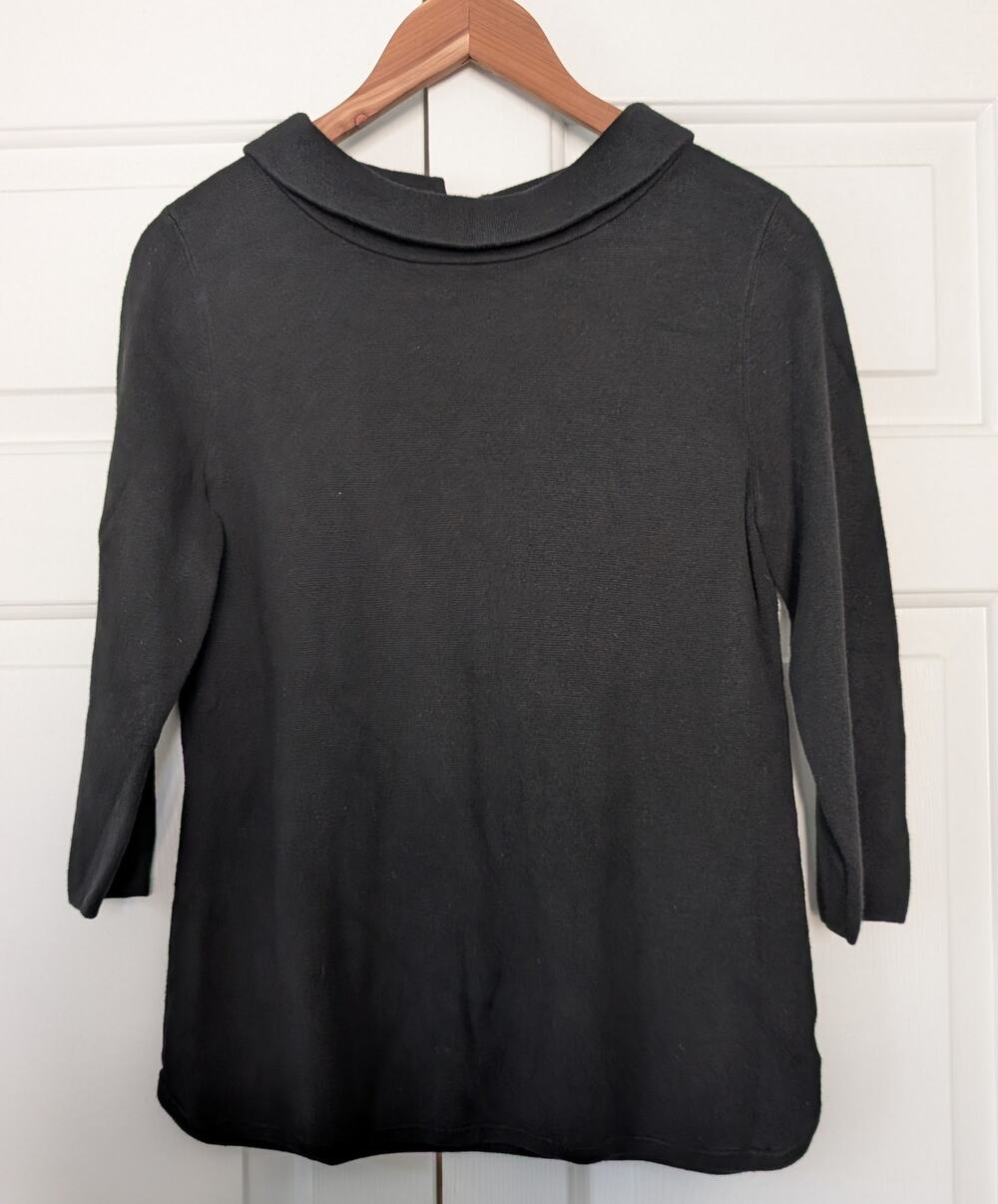 Talbots Black Collared Sabrina Sweater